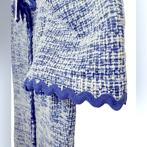 Rachel Parcell Tweed Mini Dress – NWT, Size 12, Gold Button & Scallop Detail - Picture 4 of 6